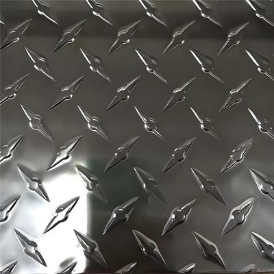 China Tough Aluminum Diamond Plate 40 Brinell Hardness Standard Packing 0.6mm - 1.2mm Bar Height supplier
