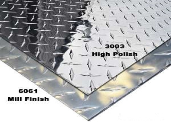 China Brite Finish Aluminum Diamond Plate 12&quot; X 36&quot;  Length Custom For Truck Floor supplier
